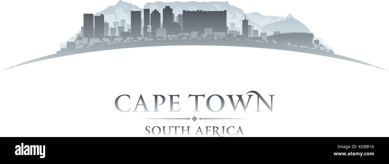Cape Town South Africa city skyline silhouette. Vector illustration ...