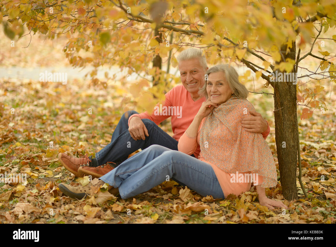 Senior couple sitting Stock Photo - Alamy