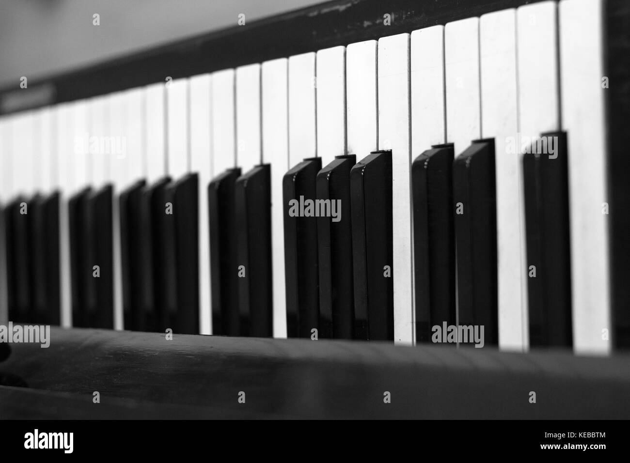 piano keys black and white color Stock Photo