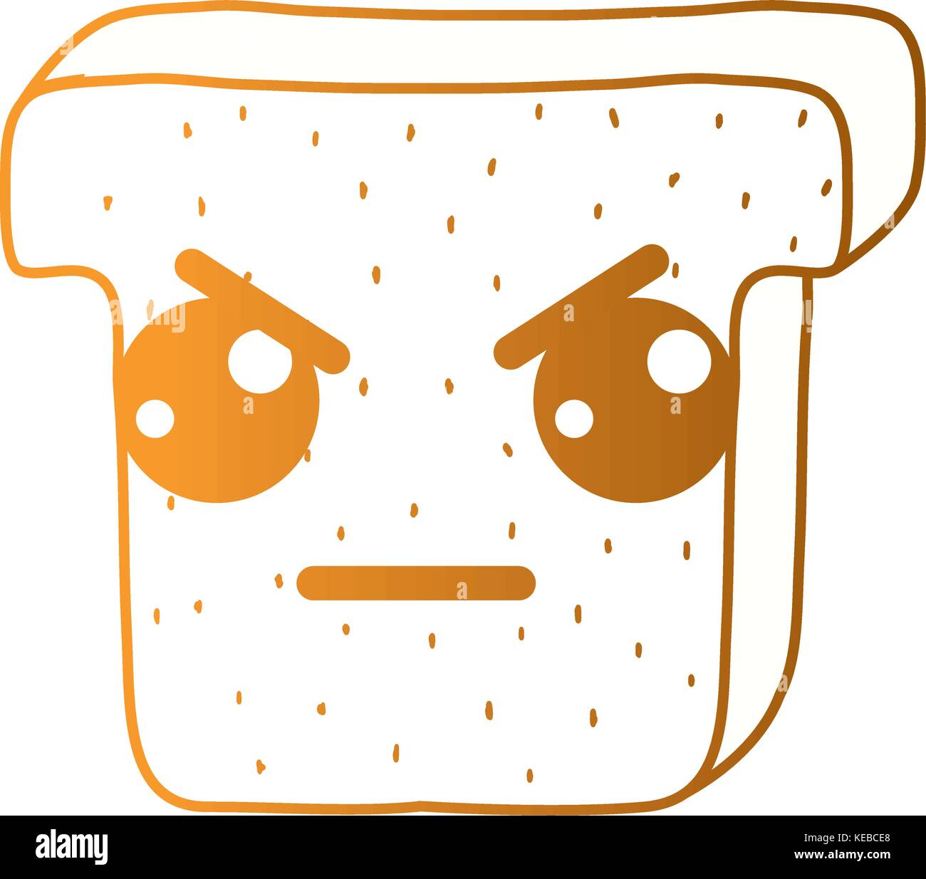 line kawaii cute angry slice bread Stock Vector Image & Art Alamy