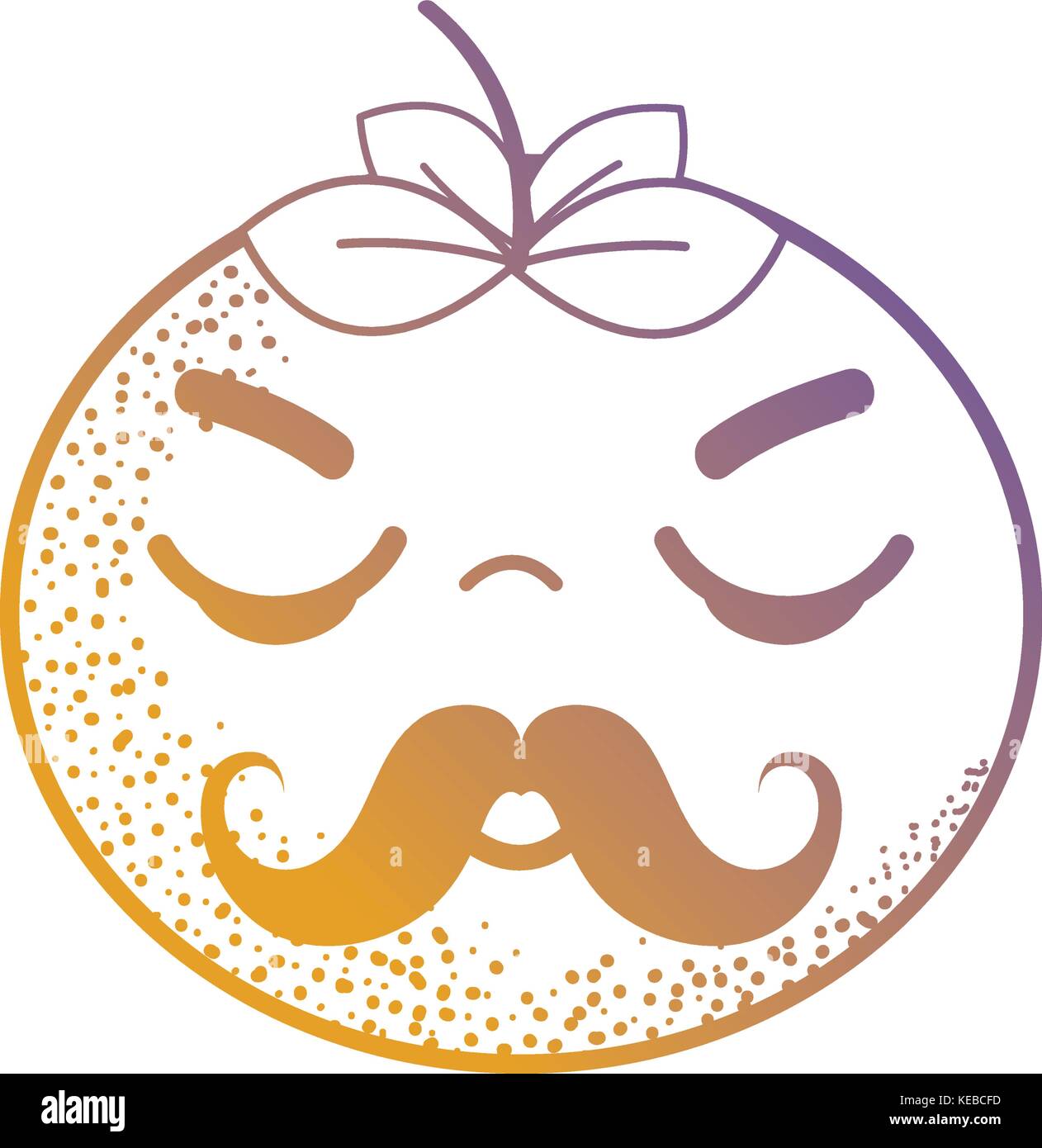 line kawaii cute angry orange fruit Stock Vector Image & Art - Alamy