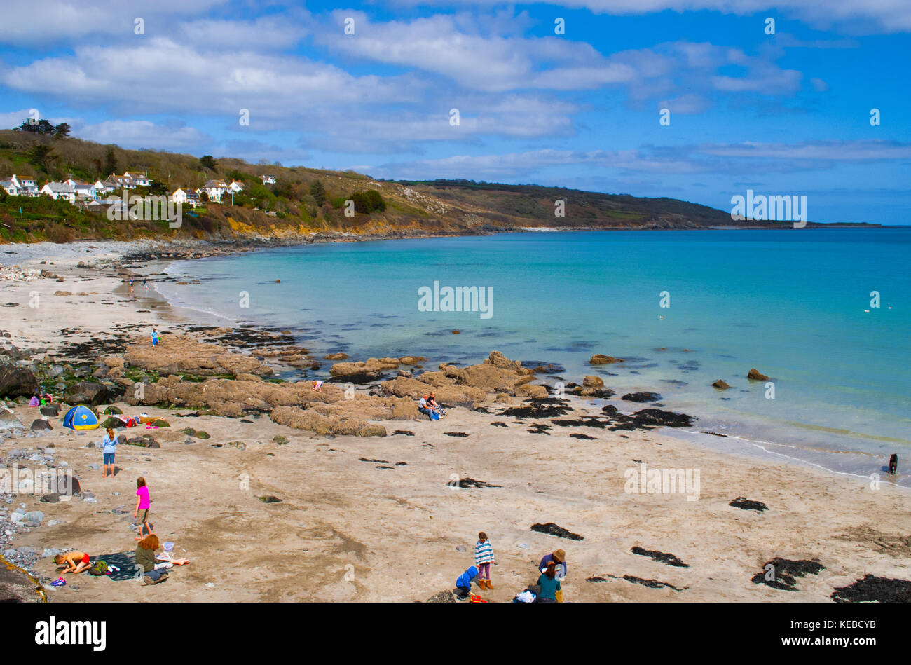 Beautiful Seascapes of Coverack in Cornwall, UK. Stock Photo