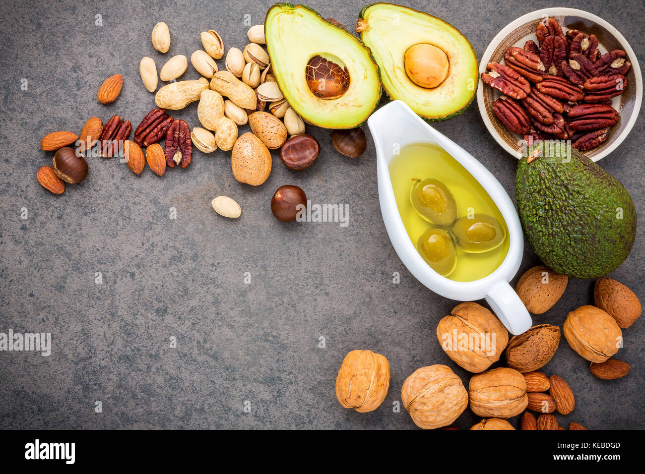 Selection food sources of omega 3 and unsaturated fats. Superfood high