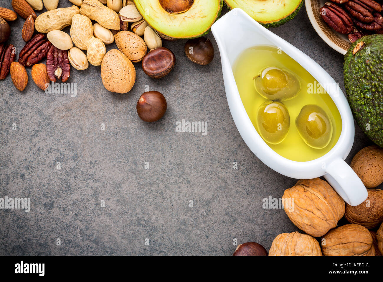 Selection food sources of omega 3 and unsaturated fats. Superfood high