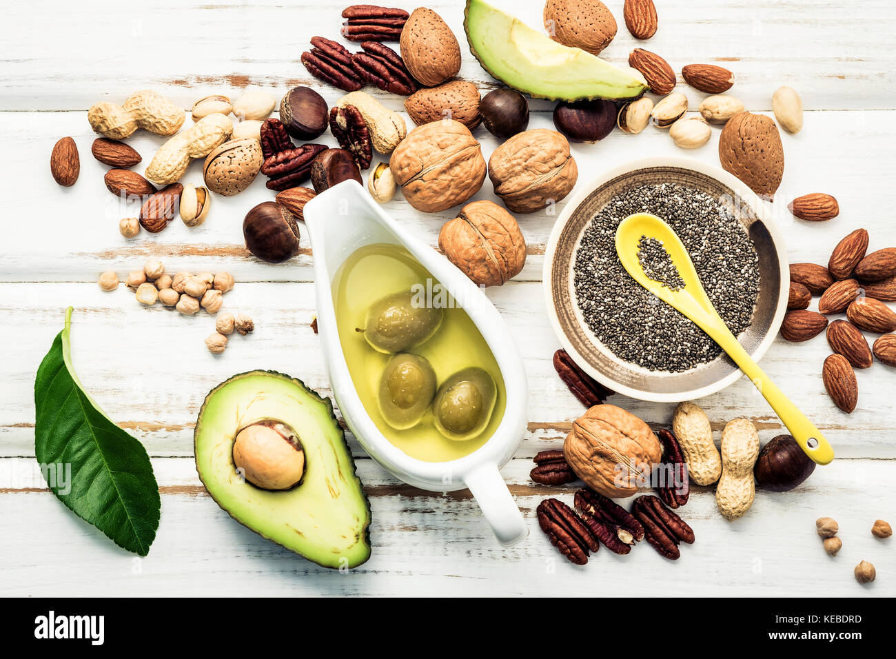 Selection food sources of omega 3 and unsaturated fats. Superfood high