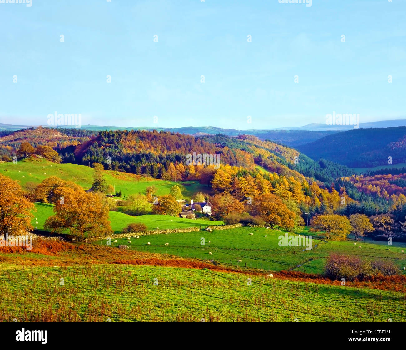 An autumn view of the Snowdonia landscape in North Wales, UK Stock Photo