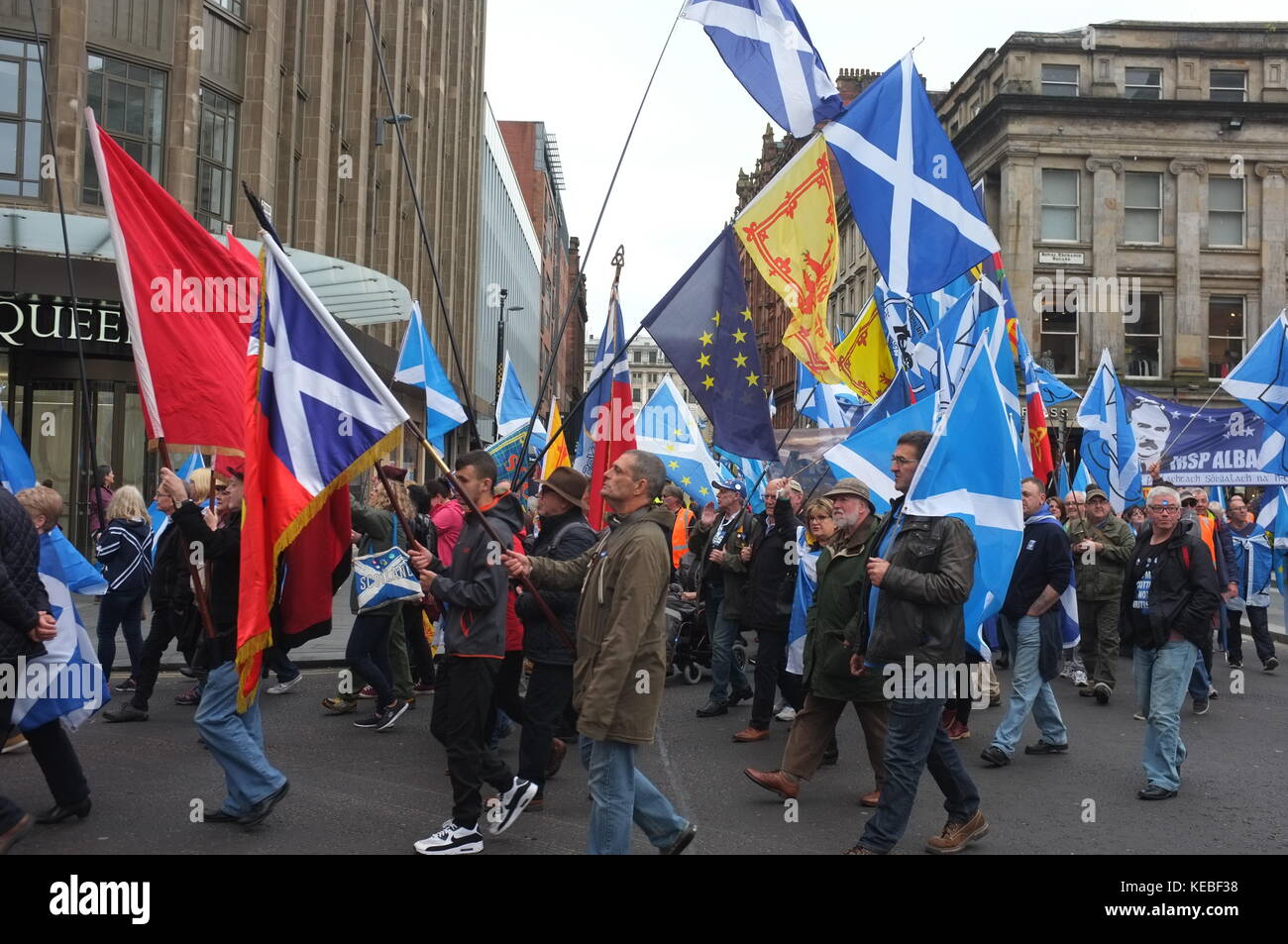 Pro-independence rally organised by Hope Over Fear, Glasgow, Scotland, United Kingdom. 16 September 2017. Stock Photo