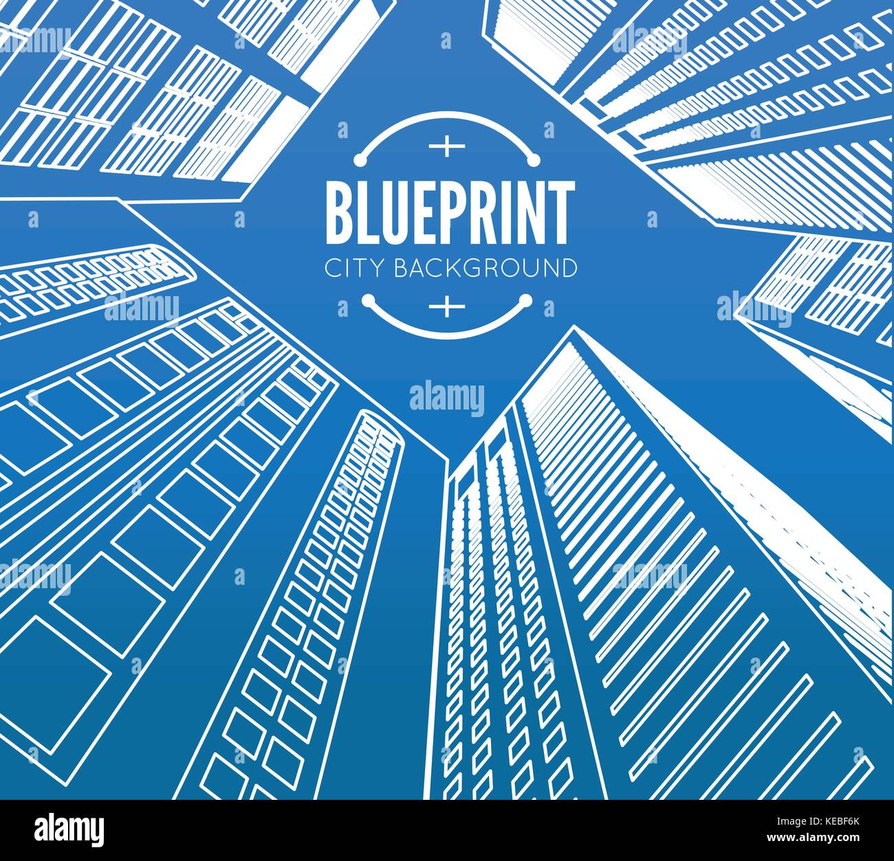 Building wireframe. 3d render city. Vector blueprint illustration Stock Vector