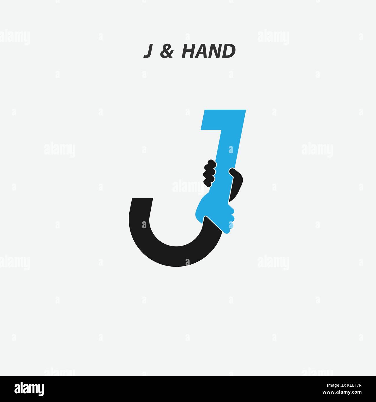 J - Letter abstract icon & hands logo design vector template.Italic ...