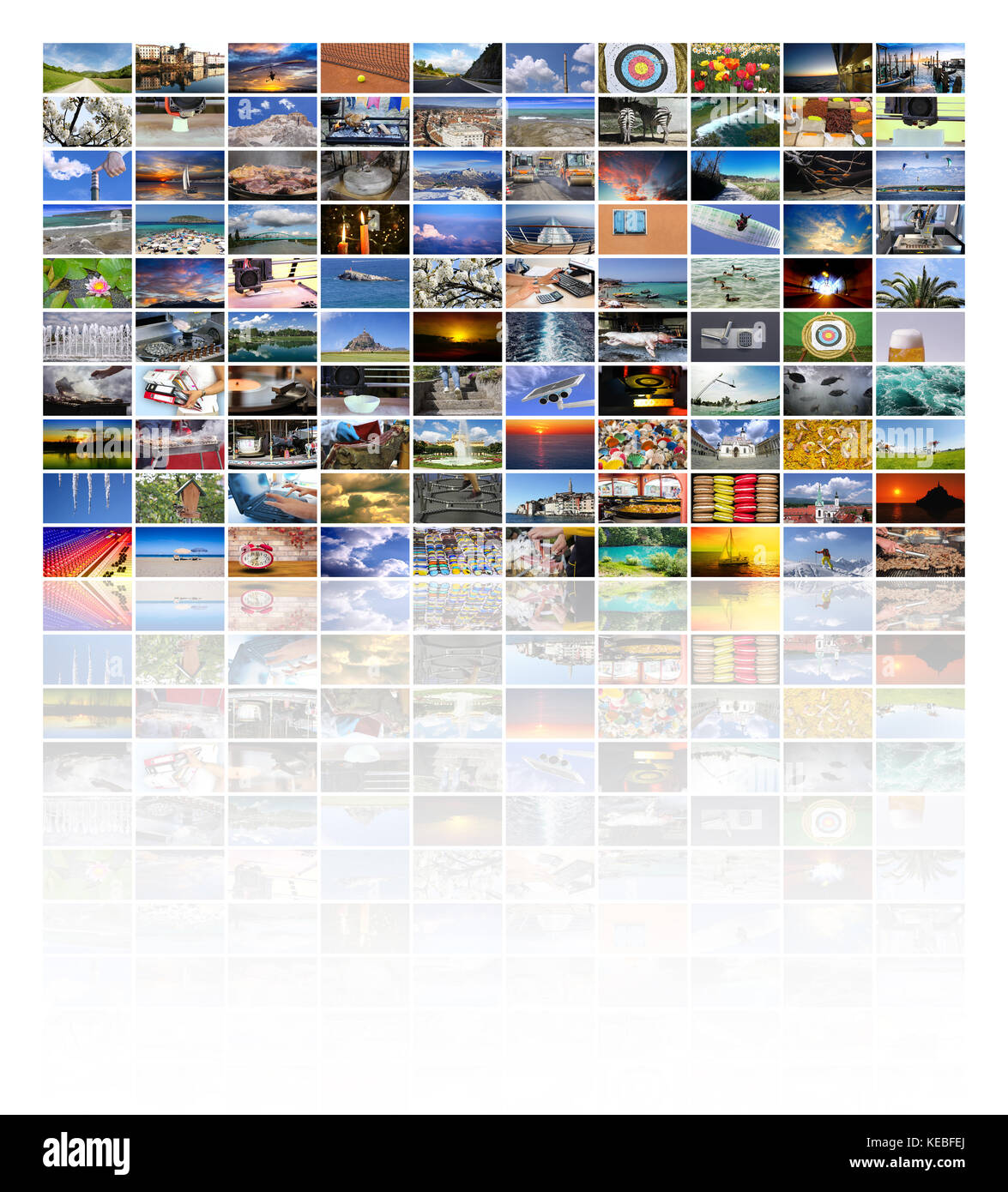 Big multimedia video and image wall of the TV screen Stock Photo