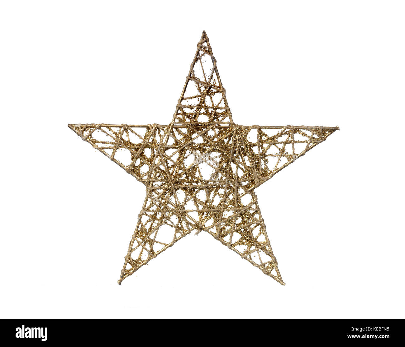 Bright golden Christmas star isolated on a white background Stock Photo ...
