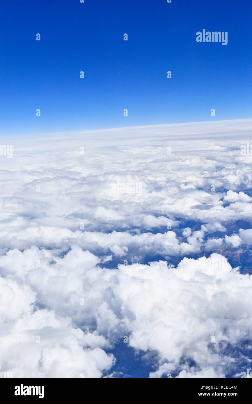 Clouds on blue sky . Aerial view Stock Photo