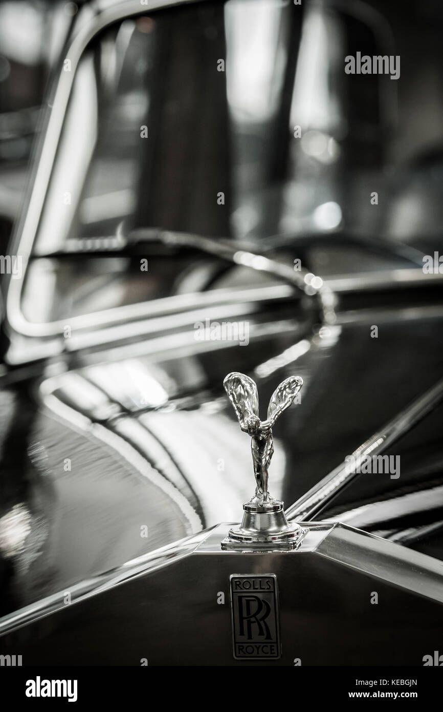 Black and white image of the Spirit of Ecstasy the iconic Flying Lady ...