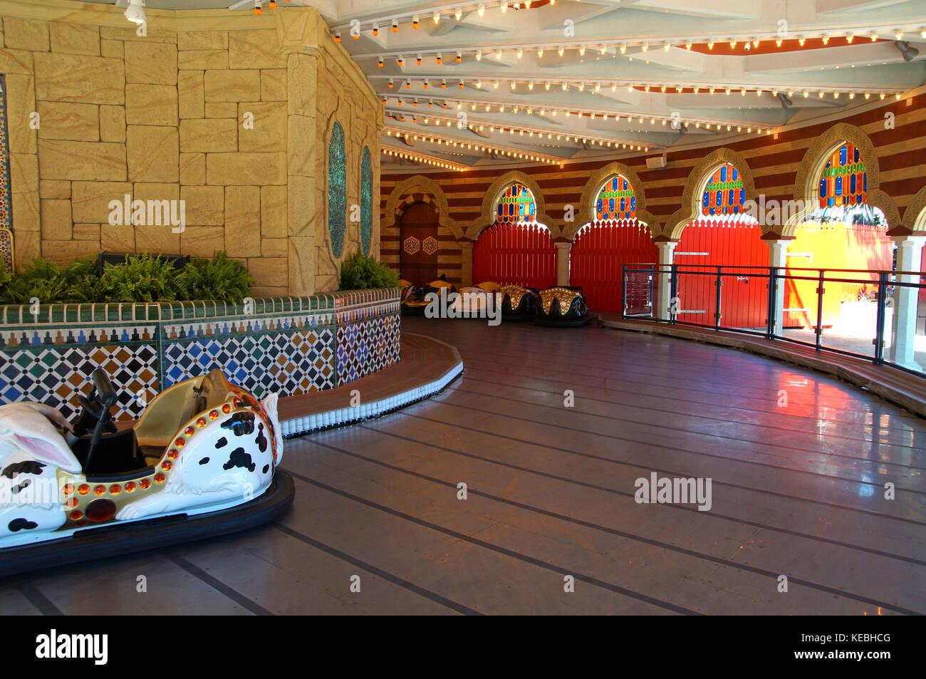 Bumper cars in amusement park of Tivoli Gardens in Copenhaguen Stock Photo