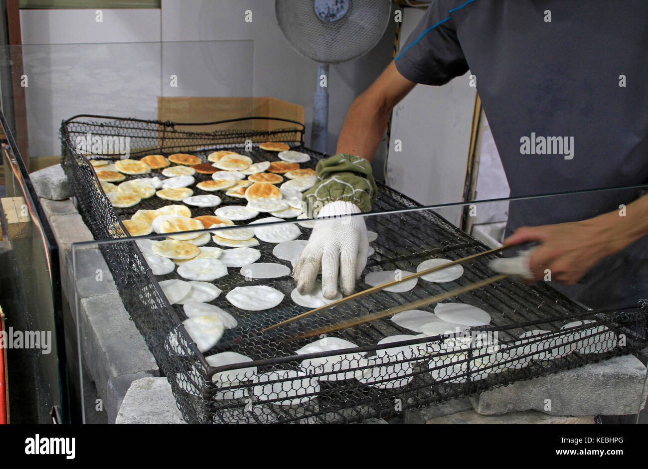 Rice crackers from street vendor in Tokyo, Japan Stock Photo