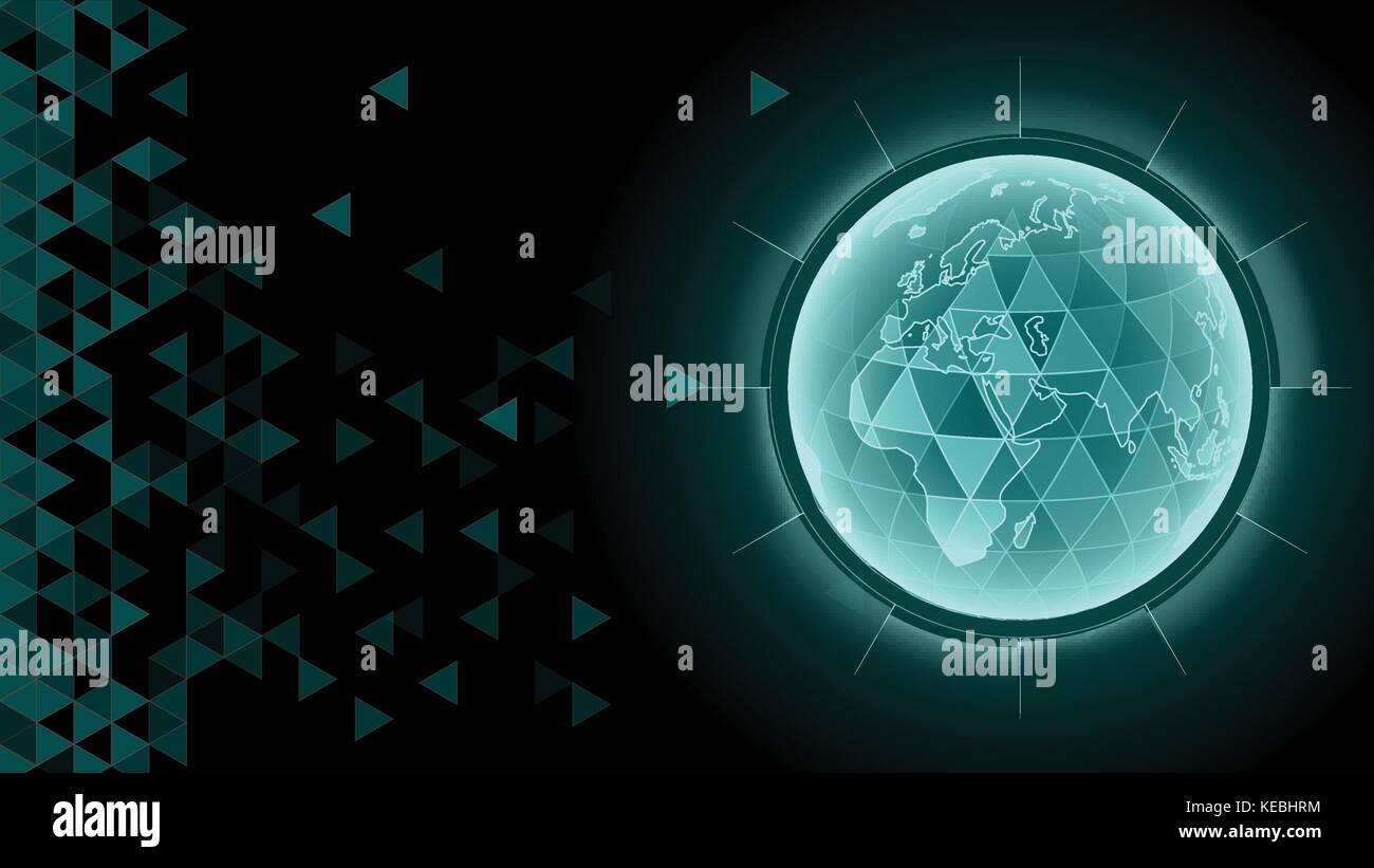 Futuristic global interface technology science abstract background ...