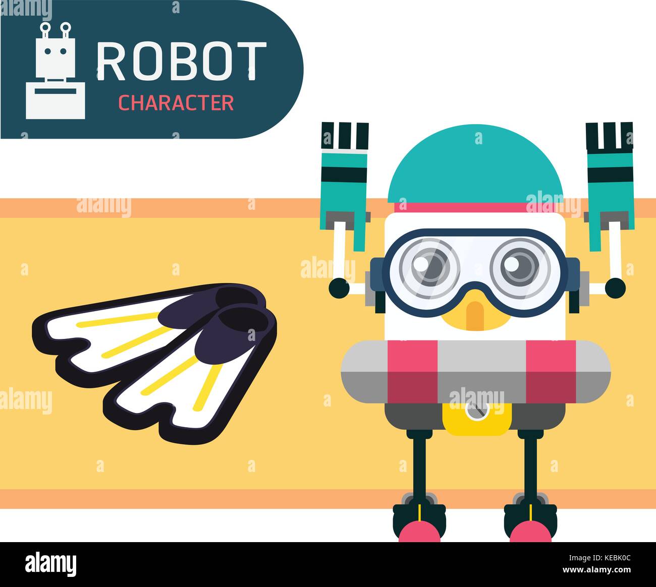 Robot character cartoon design illustration vector collection Stock ...
