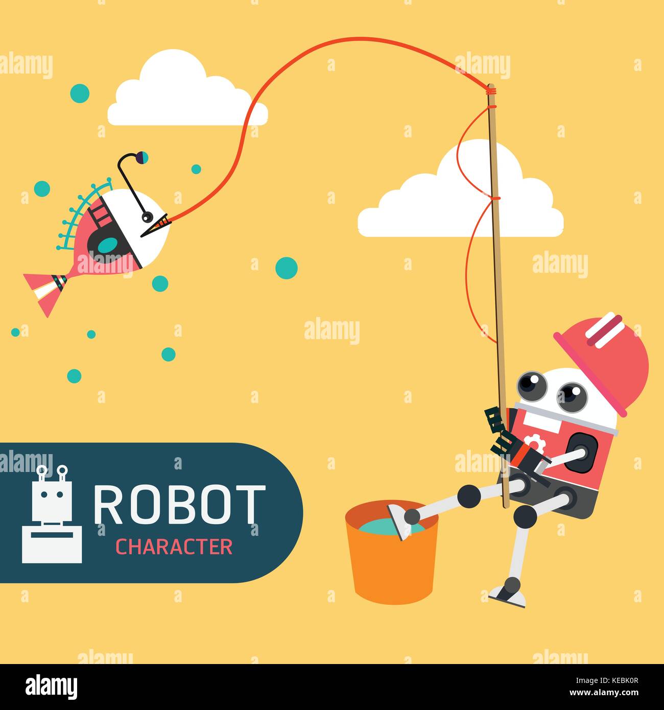 Robot character cartoon design illustration vector collection Stock ...