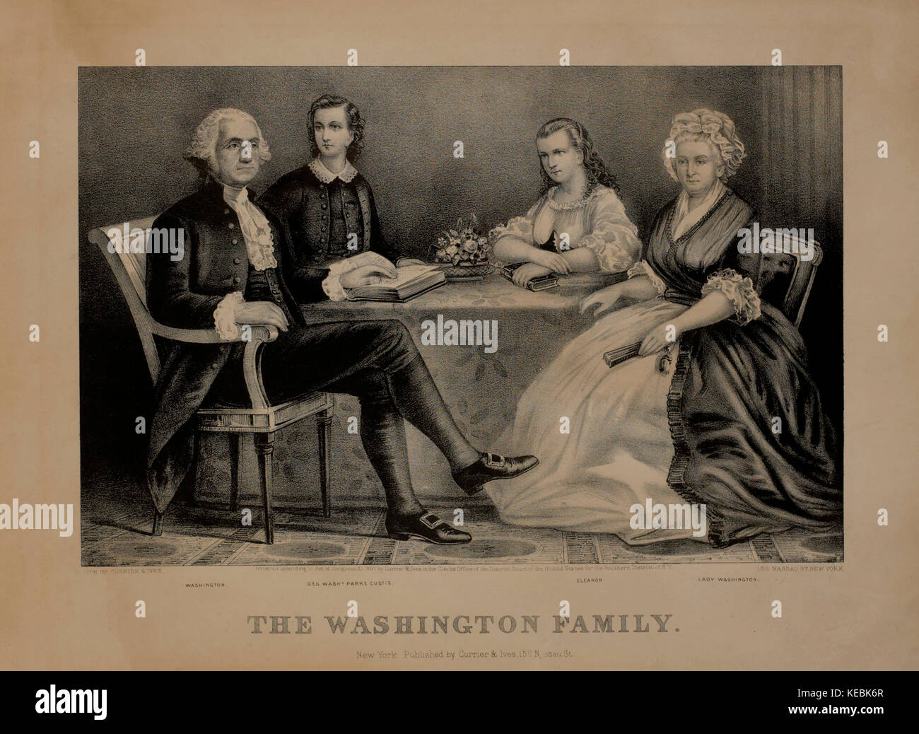 The Washington Family, Currier & Ives, 1867 Stock Photo