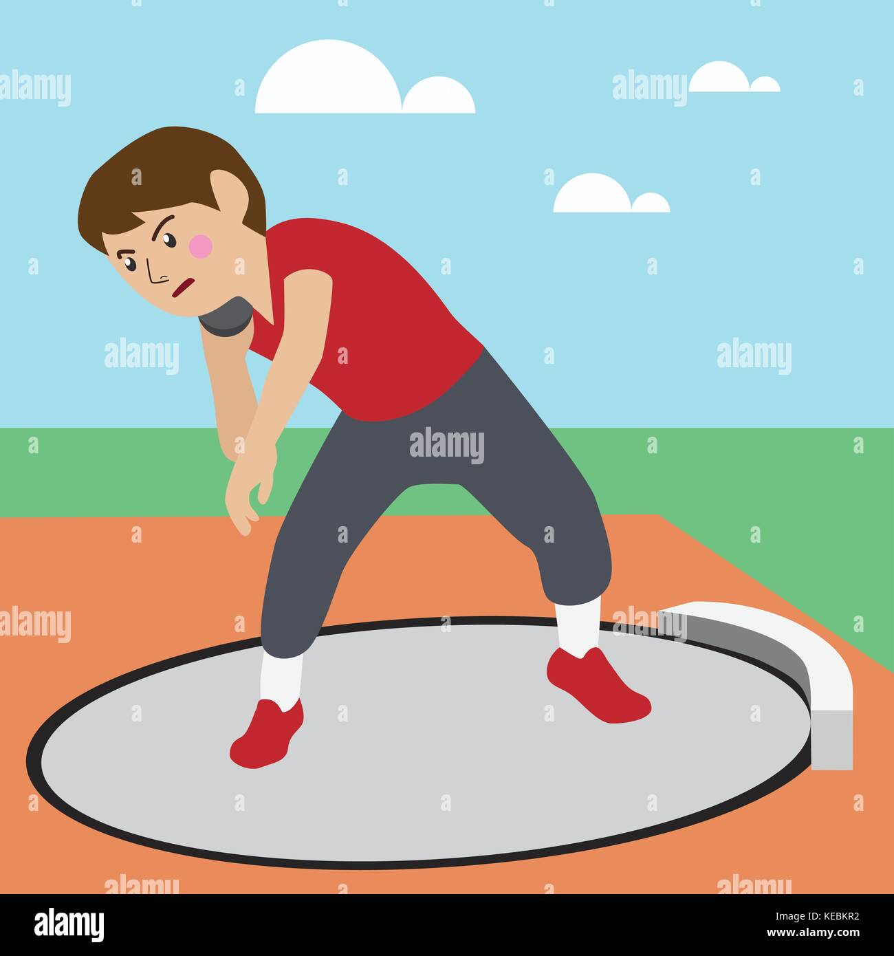 Shot-put athletic sport vector cartoon illustration set Stock Vector Image &  Art - Alamy