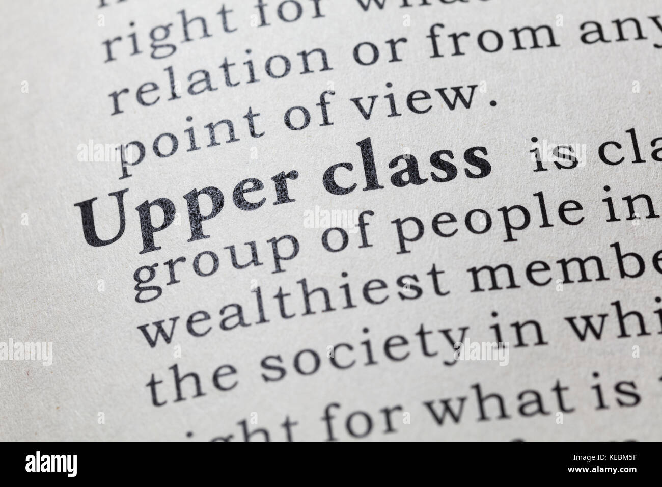 Fake Dictionary, Dictionary definition of the word Upper class