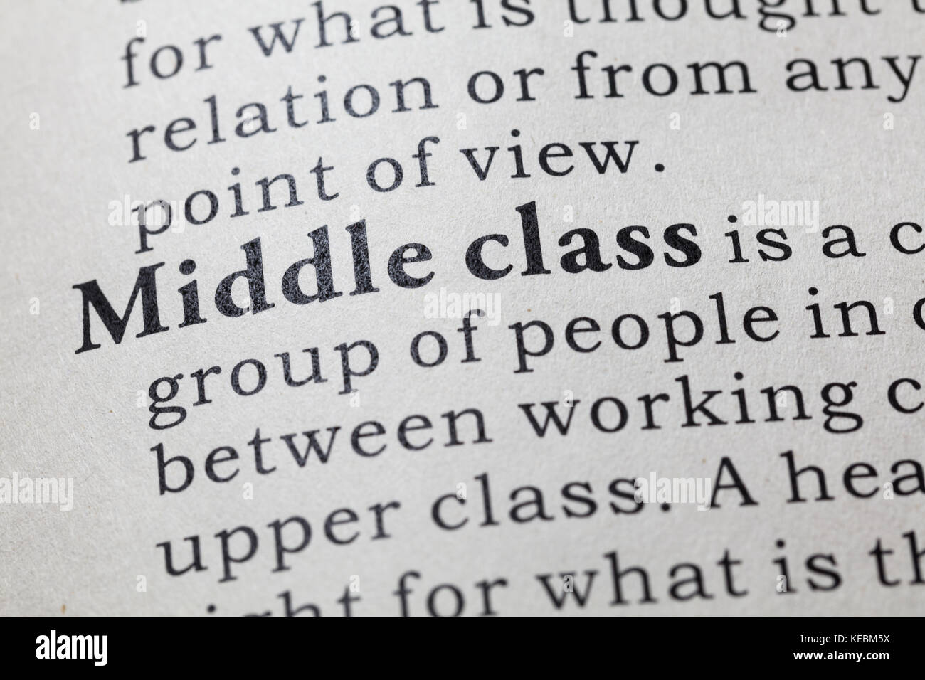 Fake Dictionary, Dictionary definition of the word Middle class. including  key descriptive words Stock Photo - Alamy, image size:1300x956