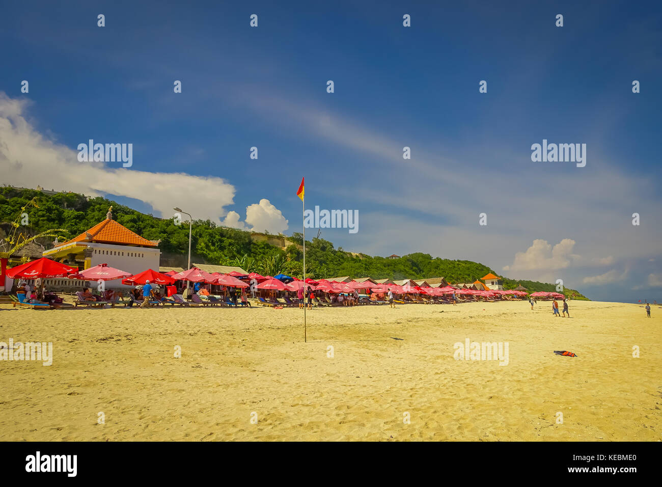 BALI, INDONESIA - MARCH 11, 2017: Beautiful sunny day with umbrellas in ...
