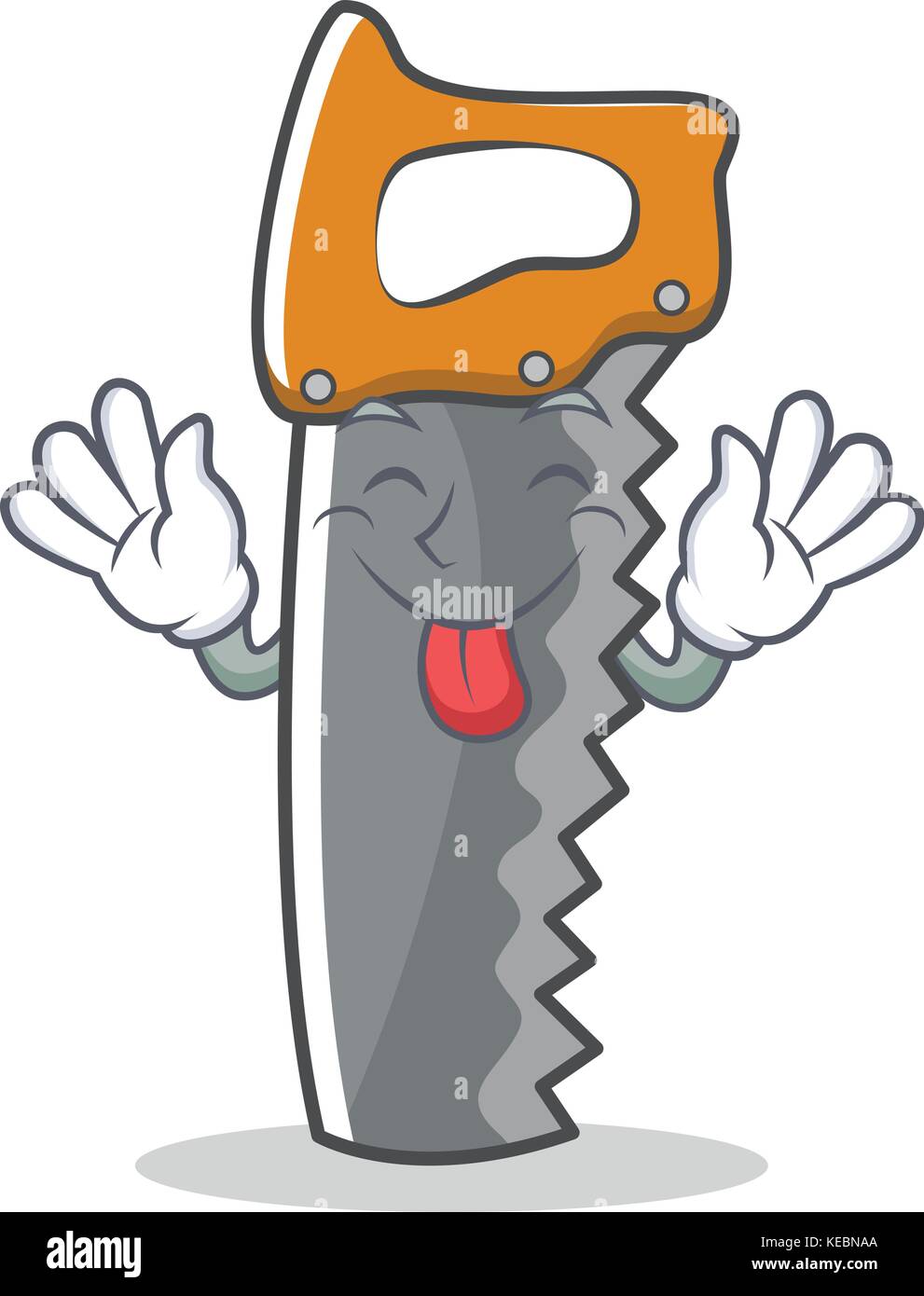 Tongue out hand saw character cartoon Stock Vector Image & Art Alamy