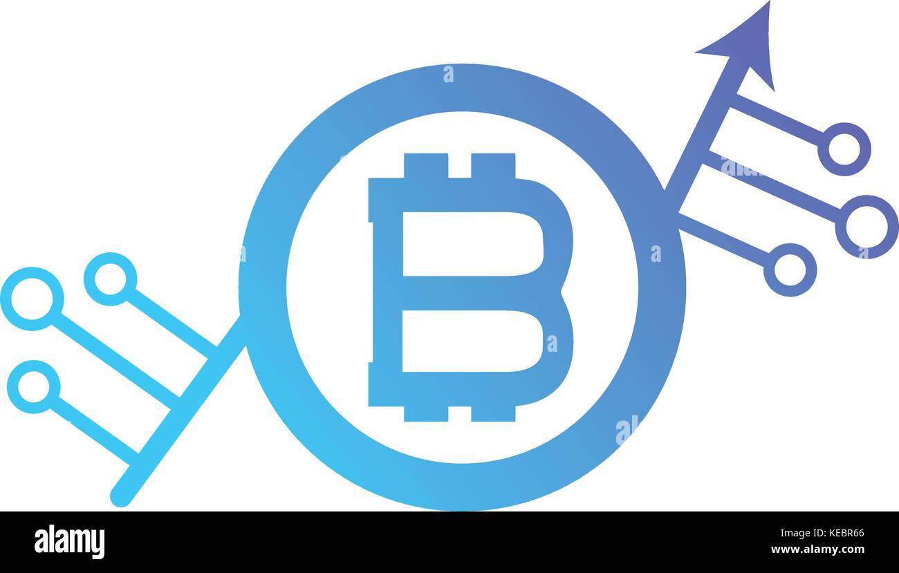 line bitcoin crytocurrency electronic money with circuits Stock Vector ...