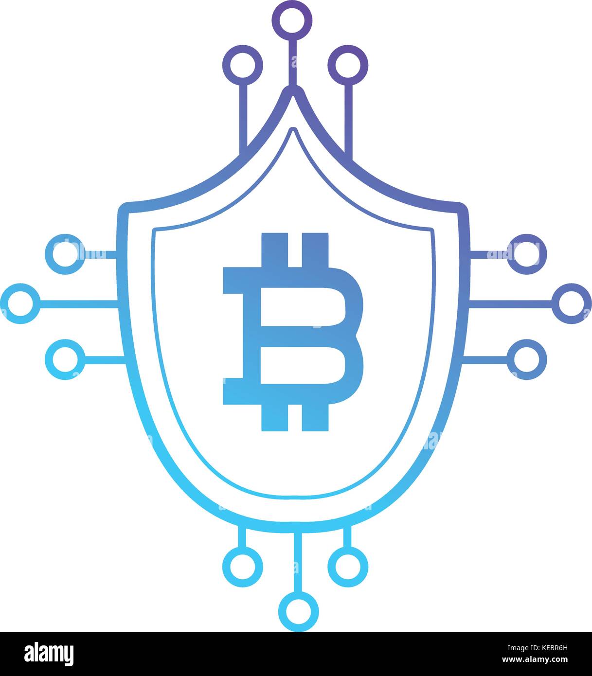 line bitcoin shield with electronic circuits Stock Vector Image & Art ...