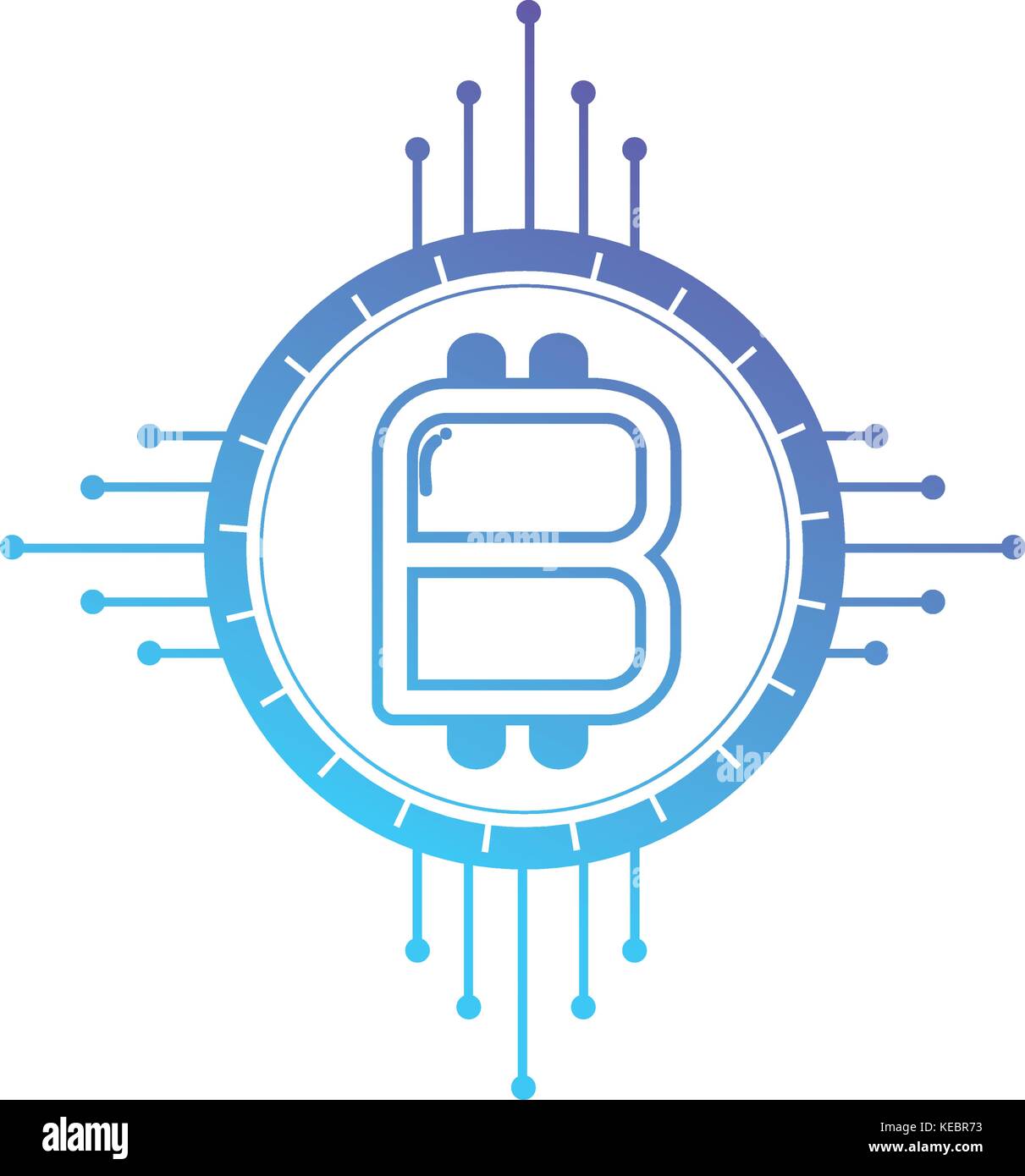 line bitcoin shield with electronic circuits Stock Vector Image & Art ...