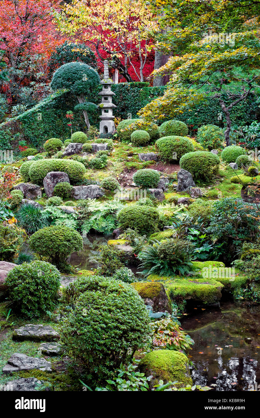 Japan, Honshu island, Kansai, Ohara, Sanzen-in temple, zen gardens. Stock Photo