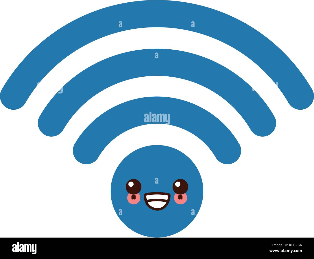 Wifi internet symbol kawaii cute cartoon Stock Vector