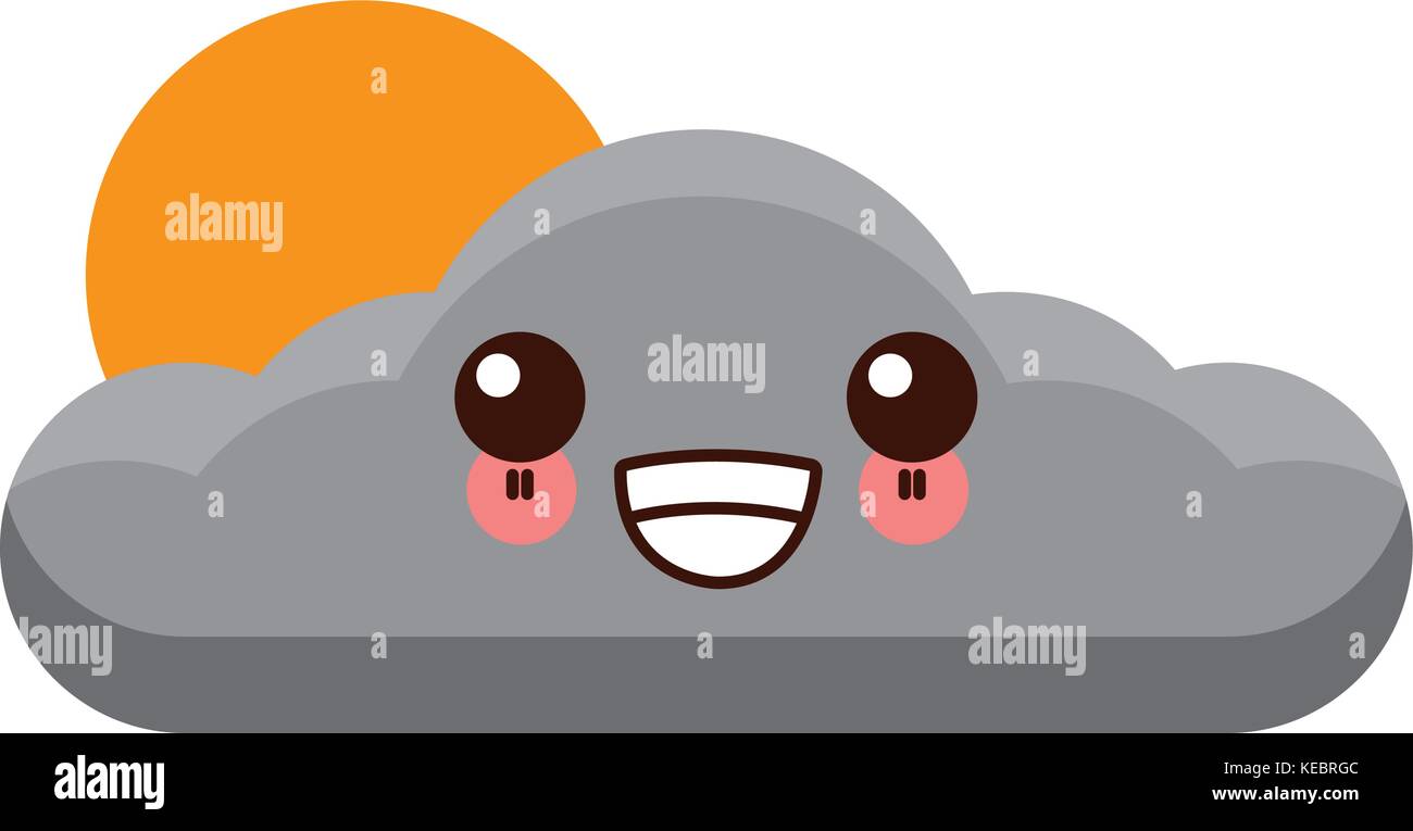 Sun and cloud symbol kawaii cute cartoon Stock Vector Image & Art - Alamy