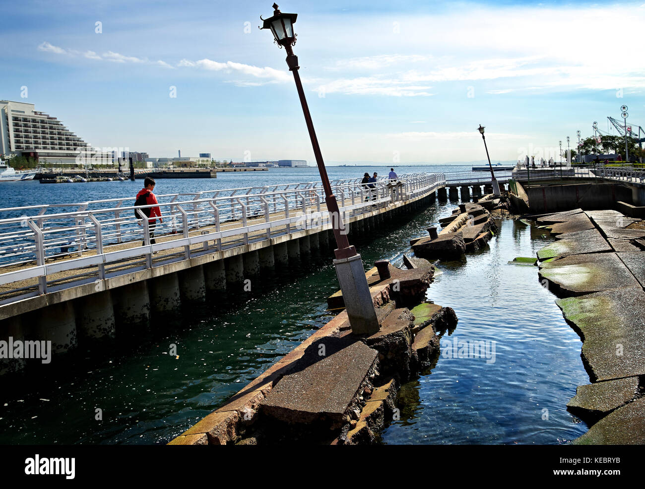 Japan, Honshu island, Kobe, 1995 earthquake marks. Stock Photo