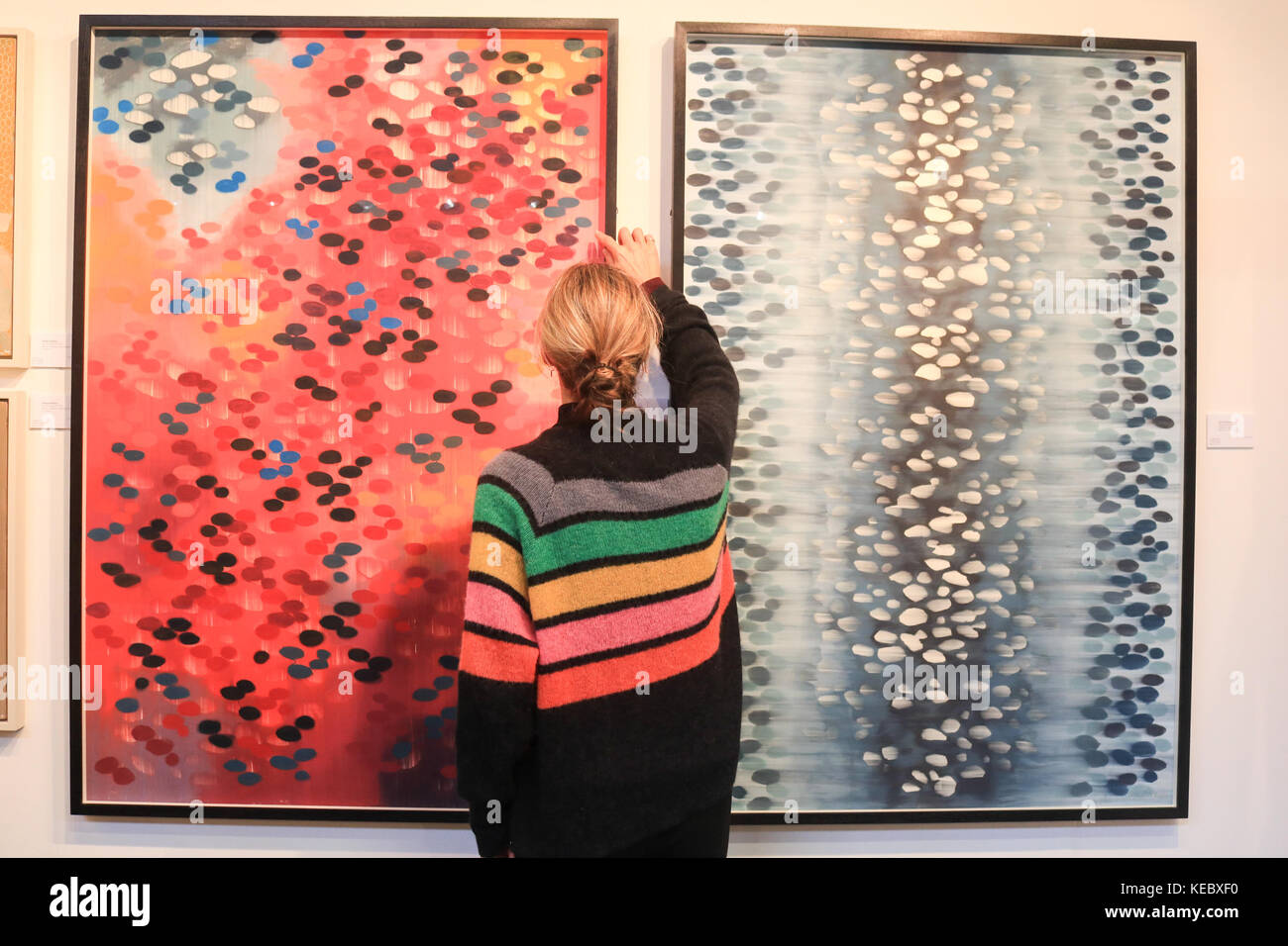 London, UK. 19th Oct, 2017. The Affordable Art fair opens in Battersea