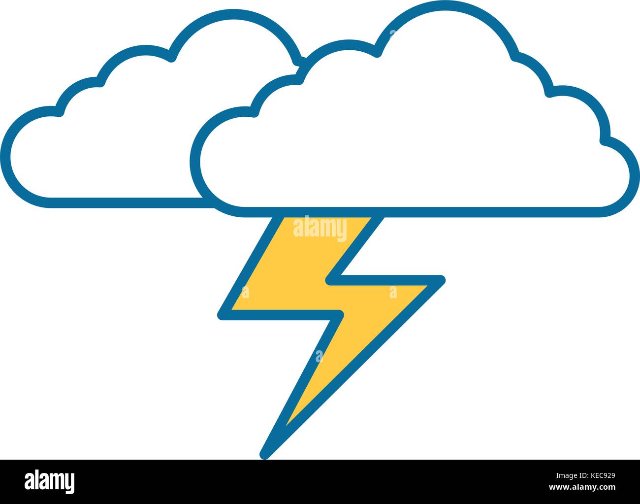 cloud sky with electric storm ray vector illustration design Stock ...