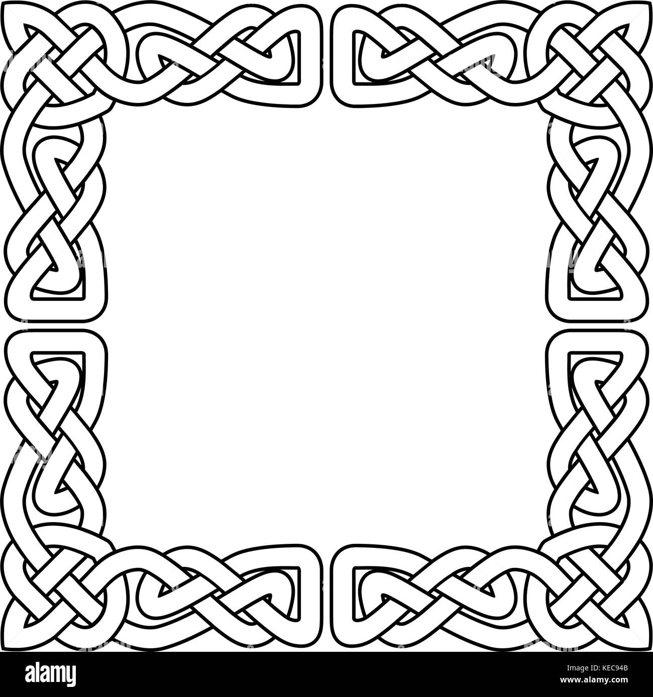 Celtic national seamless ornament interlaced tape Stock Vector