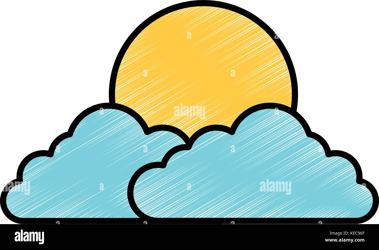cloud sky with sun vector illustration design Stock Vector Image & Art ...