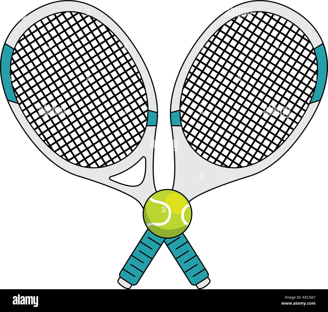 tennis sport racket with ball vector illustration design Stock Vector ...