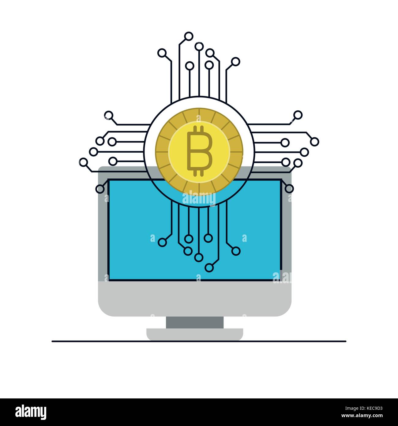 Bitcoin Computer Bank bitcoin digital currency and desktop computer Stock Vector Image & Art ...