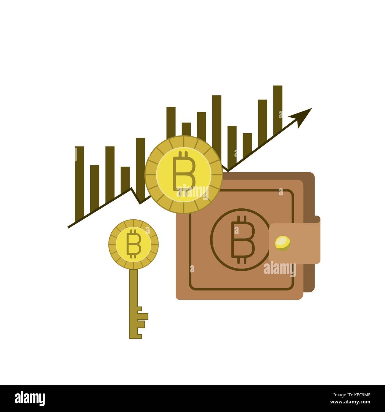 bitcoin statistics bars growing currency and key and wallet Stock Vector Image & Art Alamy