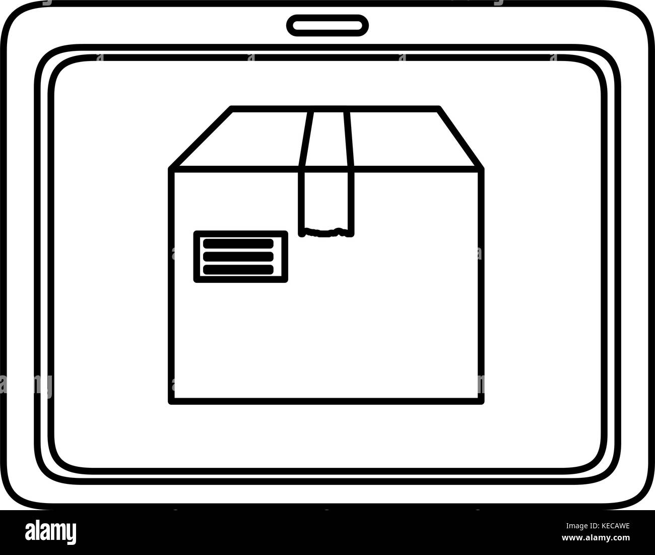 tablet device with delivery app Stock Vector Image & Art Alamy