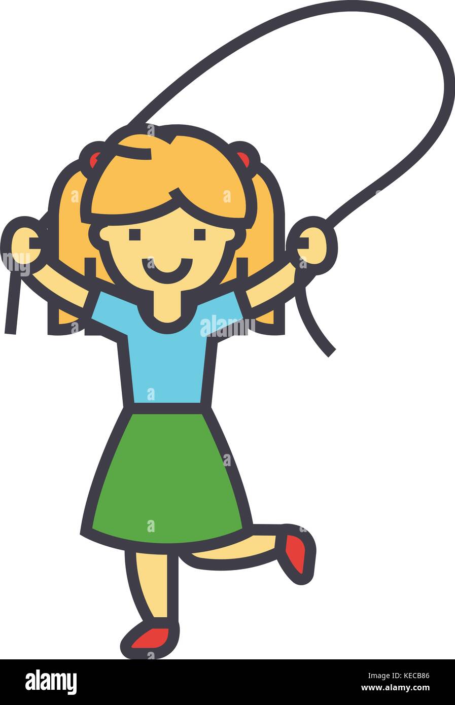 Girl with jumping rope concept Stock Vector Image & Art Alamy