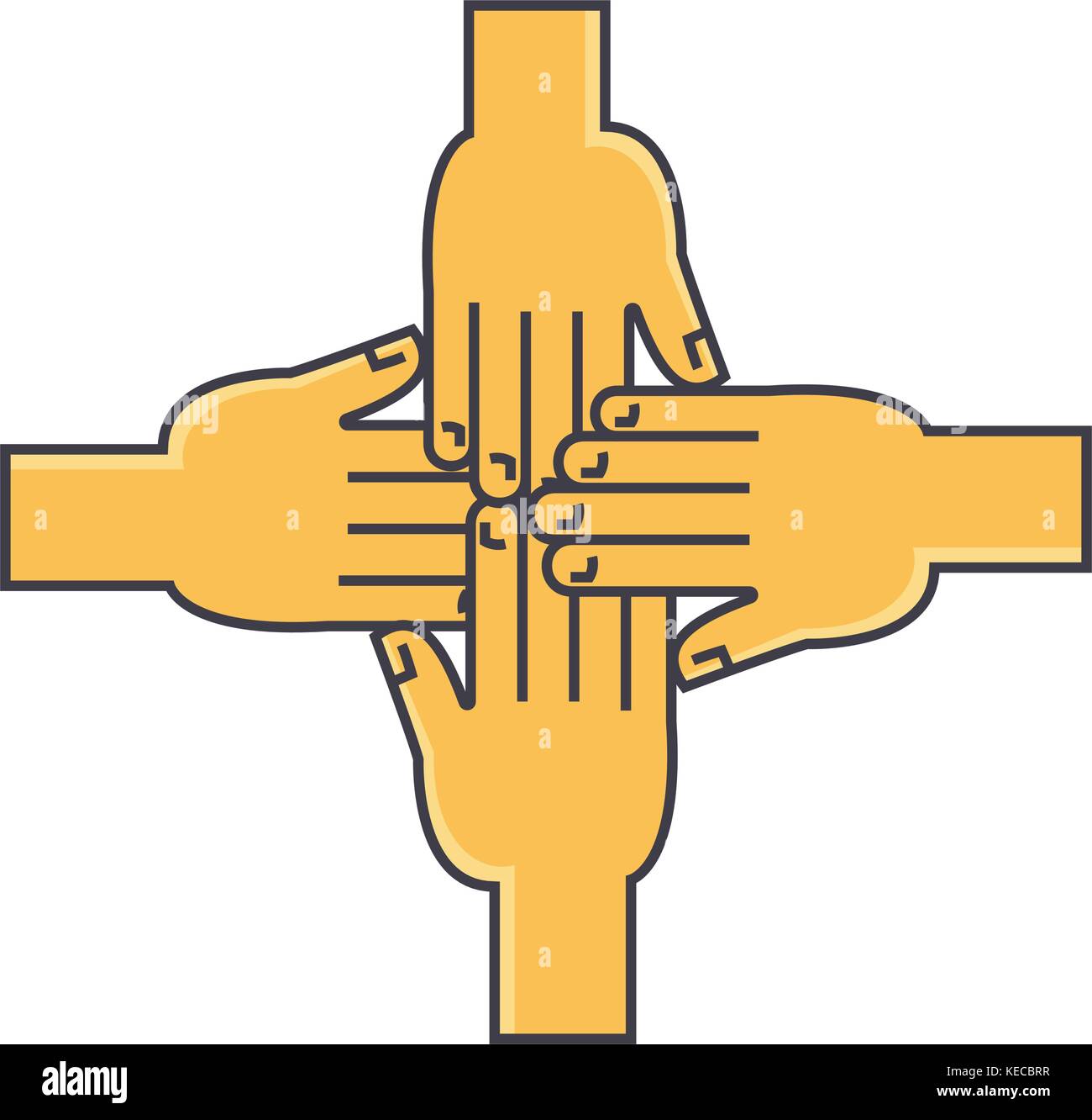 Hands together concept Stock Vector Image & Art - Alamy