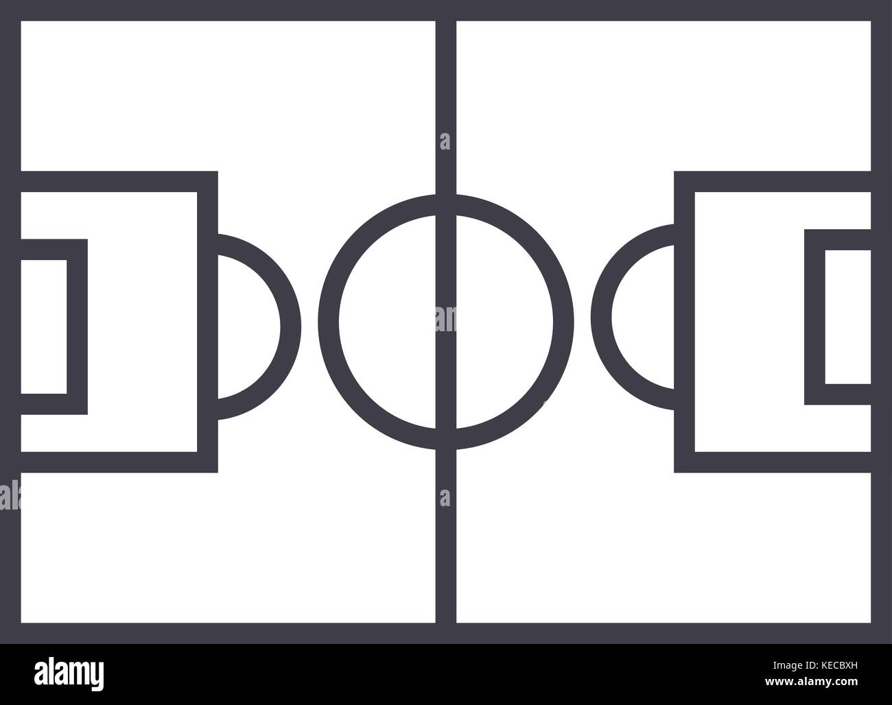 soccer field,football vector line icon, sign, illustration on ...