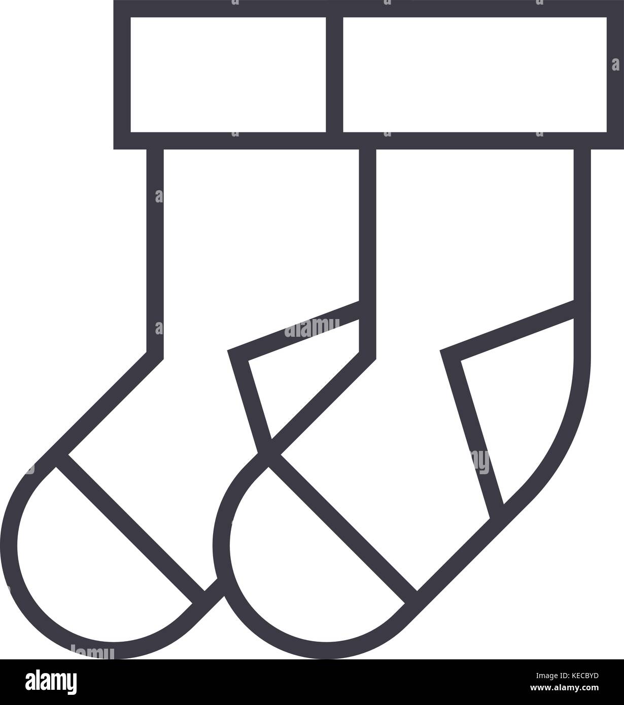 socks illustration vector line icon, sign, illustration on background ...