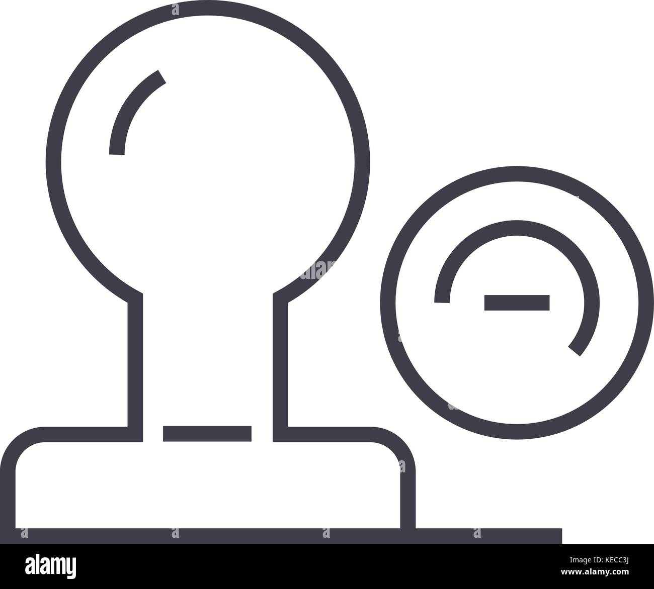 stamp vector line icon, sign, illustration on background, editable ...