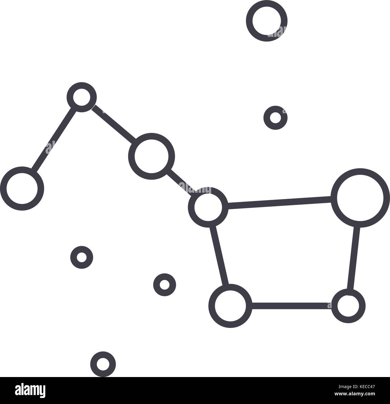 Stars Big Dipper Great Bear Vector Line Icon Sign Illustration