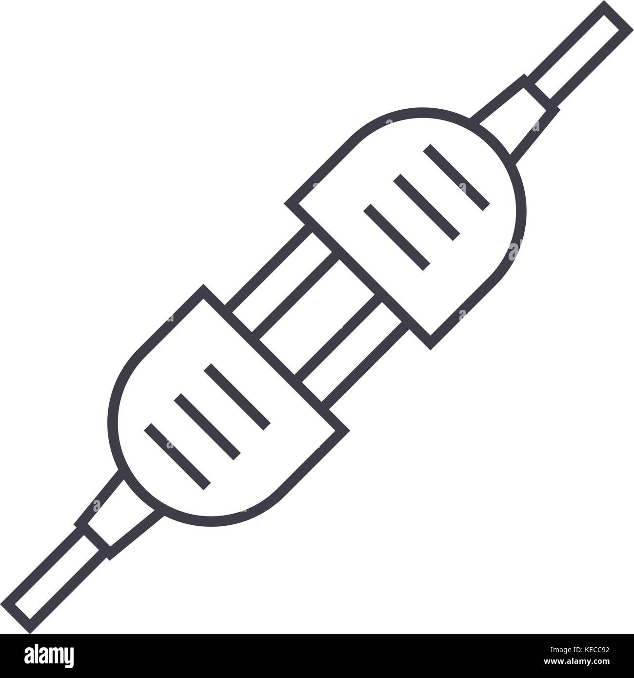 switch on,electrical connector vector line icon, sign, illustration on